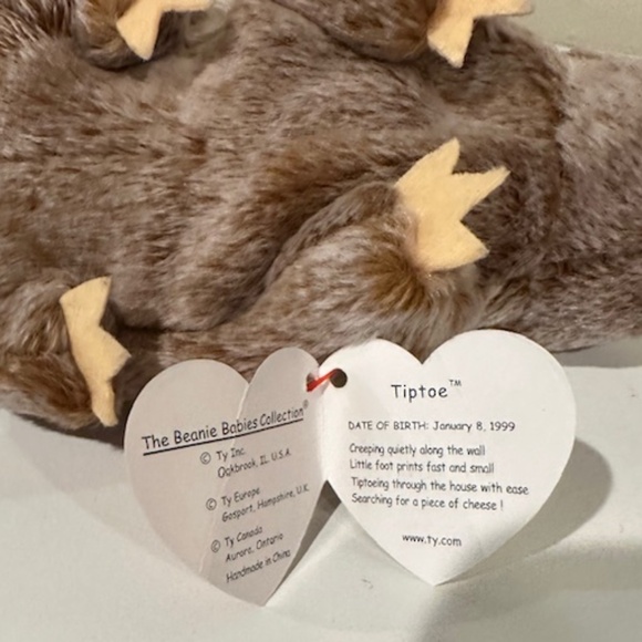 Ty, Co; Beanie Baby Mouse; "Tiptoe"  NWT - Picture 4 of 5
